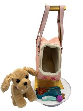 Our Generation OG Plush Puppy Dog Pink Pet Carrier Set